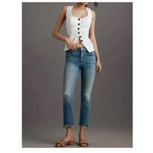 MOTHER The Insider Crop Step Fray Monkey in the Middle Jeans Size 29